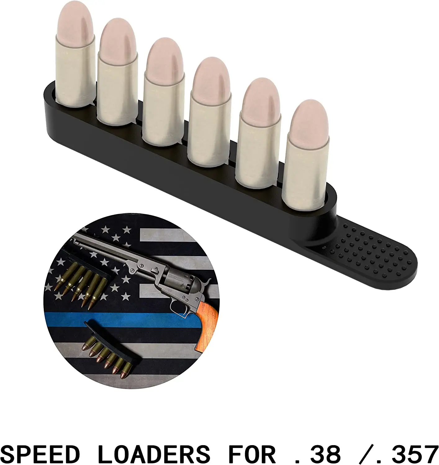 Adoreal 6pcs Speed Strips 6 Round Quick Device Bullets 6 Pack Speed Loaders Fit Holder Revolver For . 38/. 357 Caliber