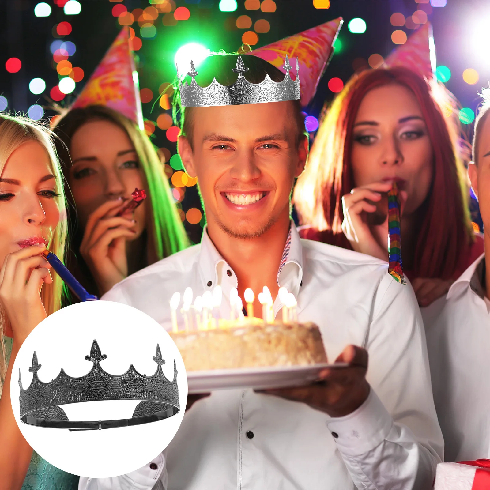 

Beaupretty Golden Headband for Men Women Gothic King Costume Party Cosplay Accessory Medieval Headdress Retro Wreath