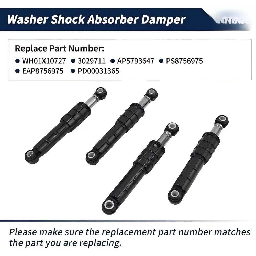 4 Pack WH01X10727 Shock Absorber Assembly for GE Washers to Improve Stability Reduce Noise and Maintain Operational Consistency