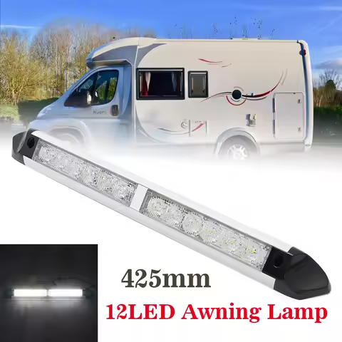 RV Camper LED Awning Light 12LED Outdoor Camping Light Bar Caravan Exterior Lamps Waterproof for Motorhome Van Travel Trailer