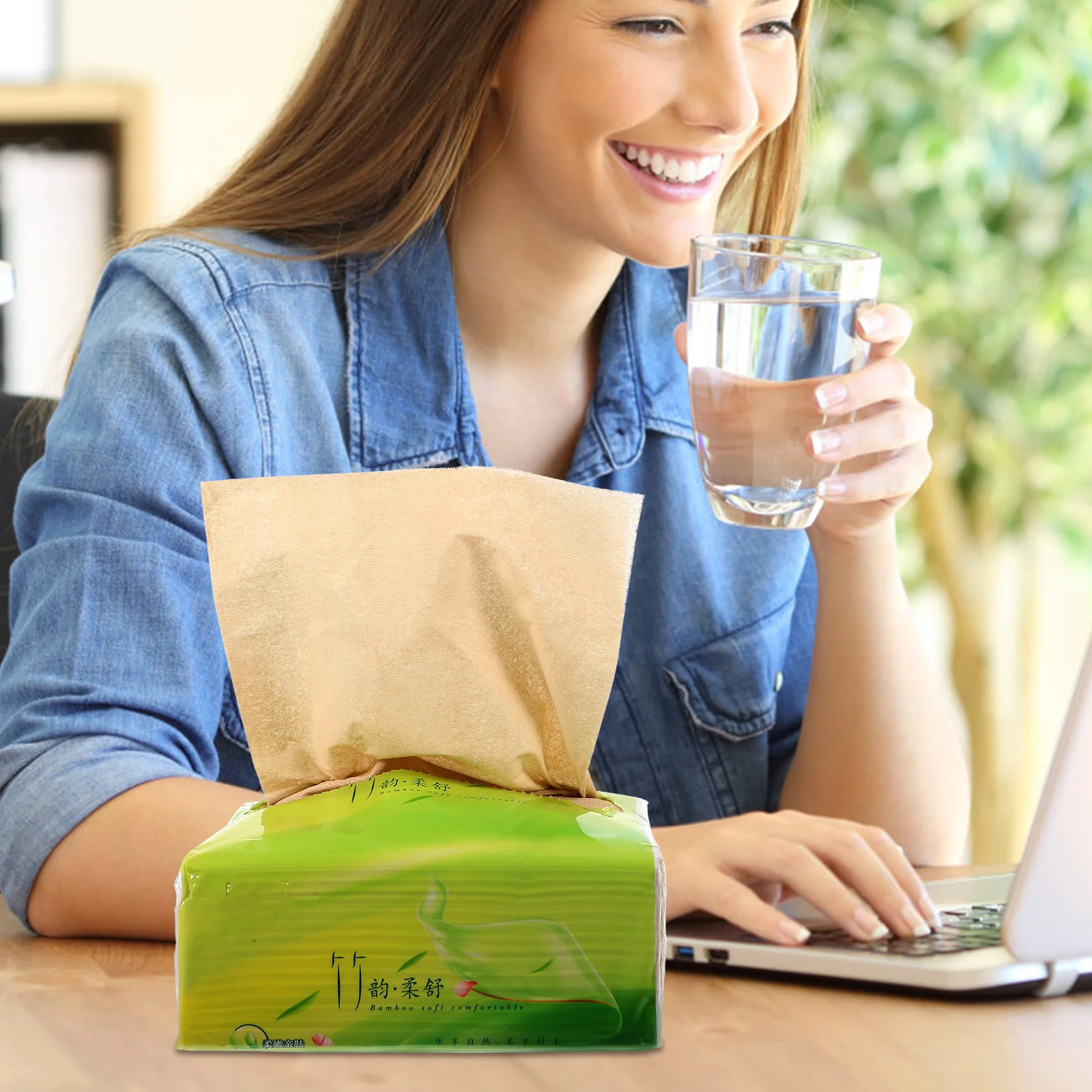 

10Packs Light Yellow Bamboo Pulp Tissues Eco Friendly Quick Dispense Napkin for Travel Outdoor Public Places Pulp Paper Daily