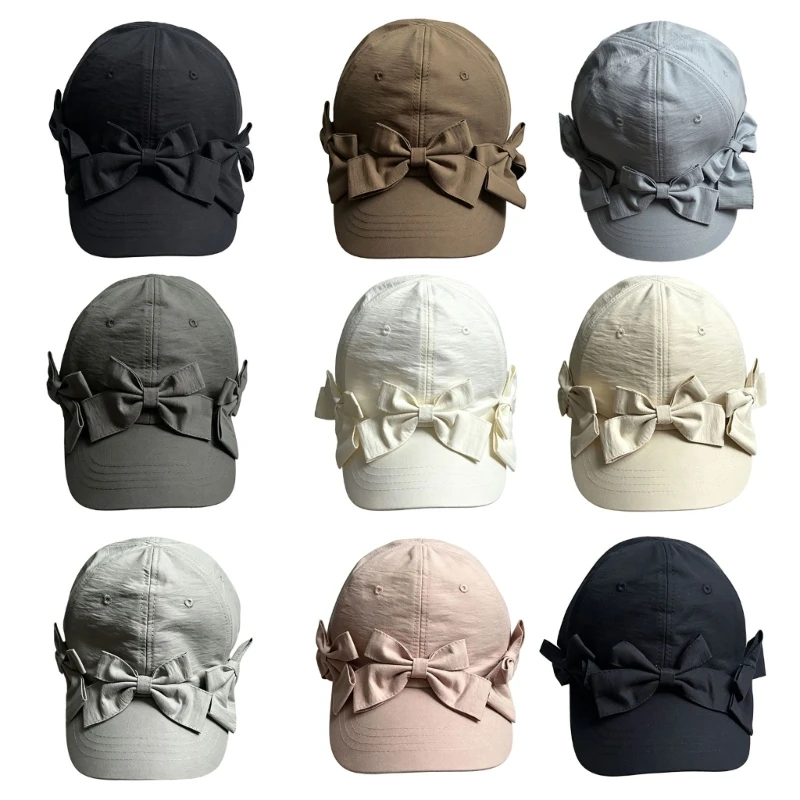 X5XA Balletcore Baseball Cap With Bows Detail For Women Fashion Accessory