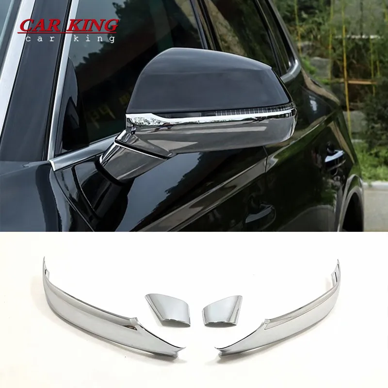 

For Audi Q7 2016 2017 2018 accessories ABS Chrome Car Rearview mirror decoration strip Cover Trim With Turning Light Car Styling