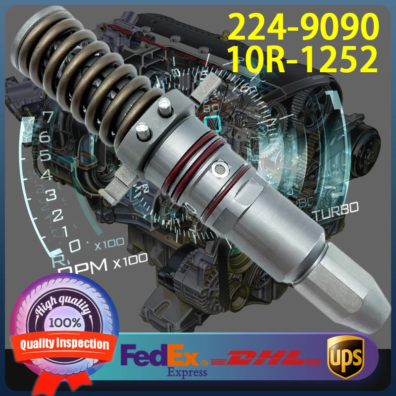 

1pcs 224-9090 10R-1252 High Quality Diesel Fuel Injector 2249090 10R1252 for Caterpillar CAT 3616 3612 3608 Engine