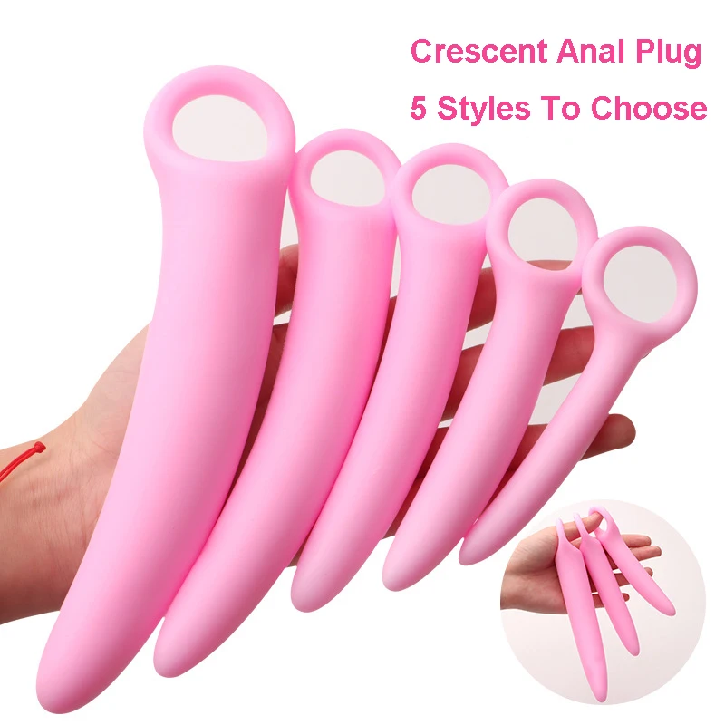 TleMeny New Silicone Crescent Anal Plug Female Butt Plug Dildo Anal Stimulation G-Spot Masturbation Adult Sex Toys For Women Men