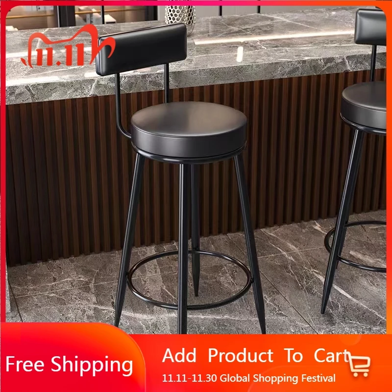 Designer Retro Bar Chair Black Italian Unique Relaxing Backrest High Chairs Personalized Creative Sillas De Bar Home Furniture