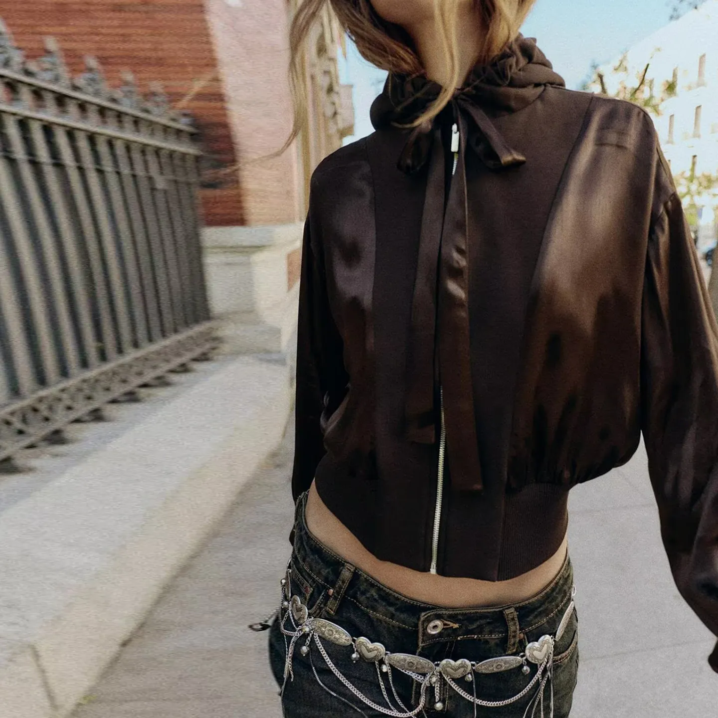 Z Mujer Faionable Con Capucha Patchwork Jaet 2025 Nuevo Sle Personali ort Abrigo Largo Cierre de Cremallera Sve