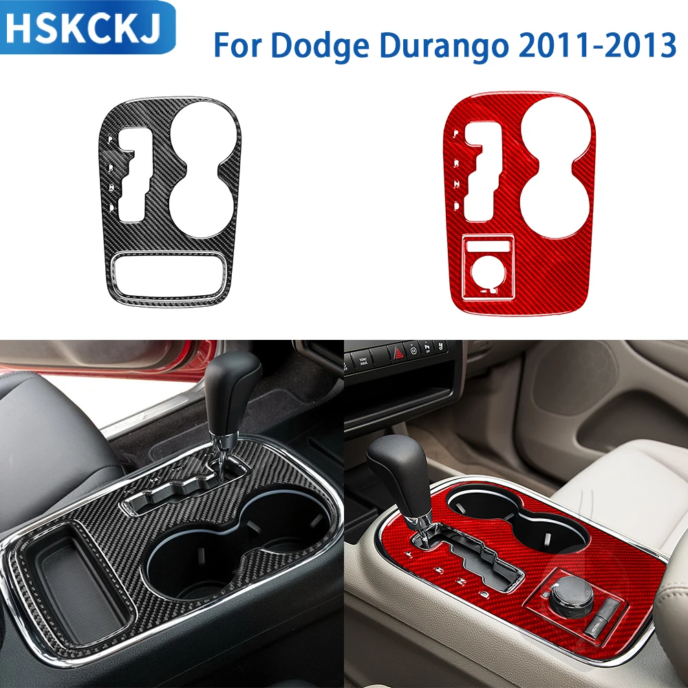 

For Dodge Durango 2011 2012 2013 Accessories Carbon Fiber Car Interior Gear Storage Panel Trim Sticker Decoration