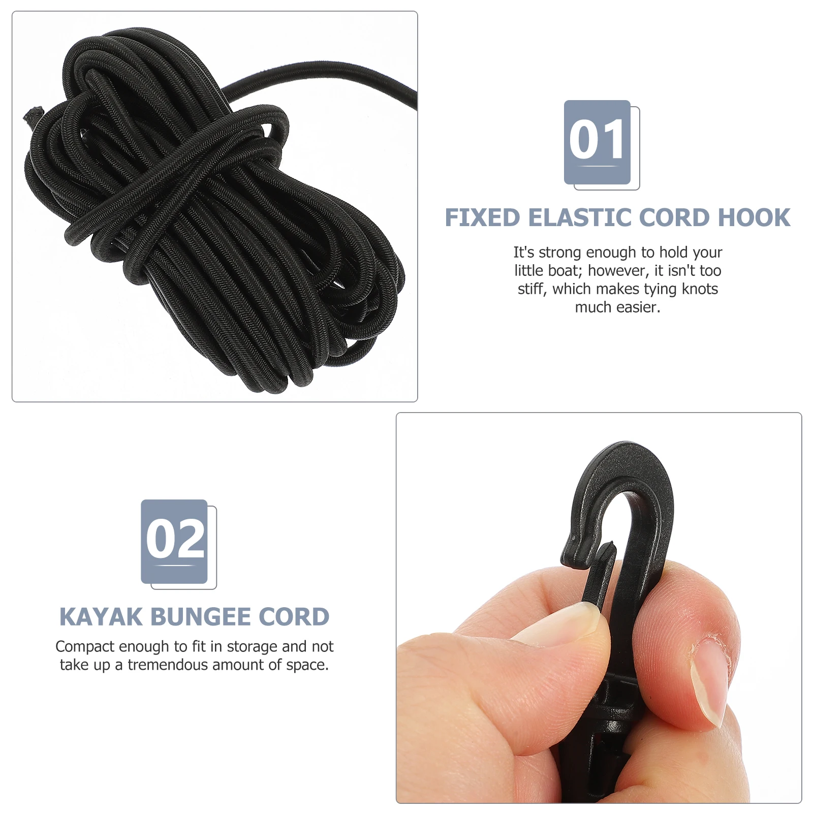 

Premium Elastic Boat Rope Hooks Sturdy Dock Mooring Line Bungee Dock Line Marine Outdoor Cord Strong Compact Lightweight