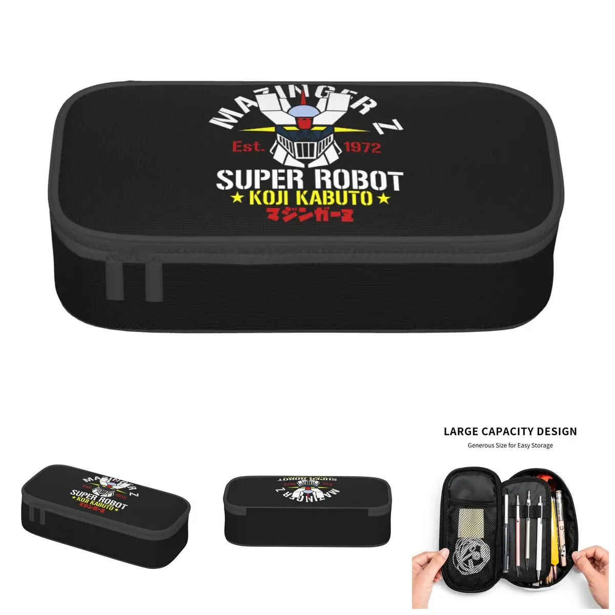 Estojo de lápis fofo Koji Kabuto Goldorak Grendizer para meninas e meninos, caixa de lápis de grande capacidade, acessórios escolares