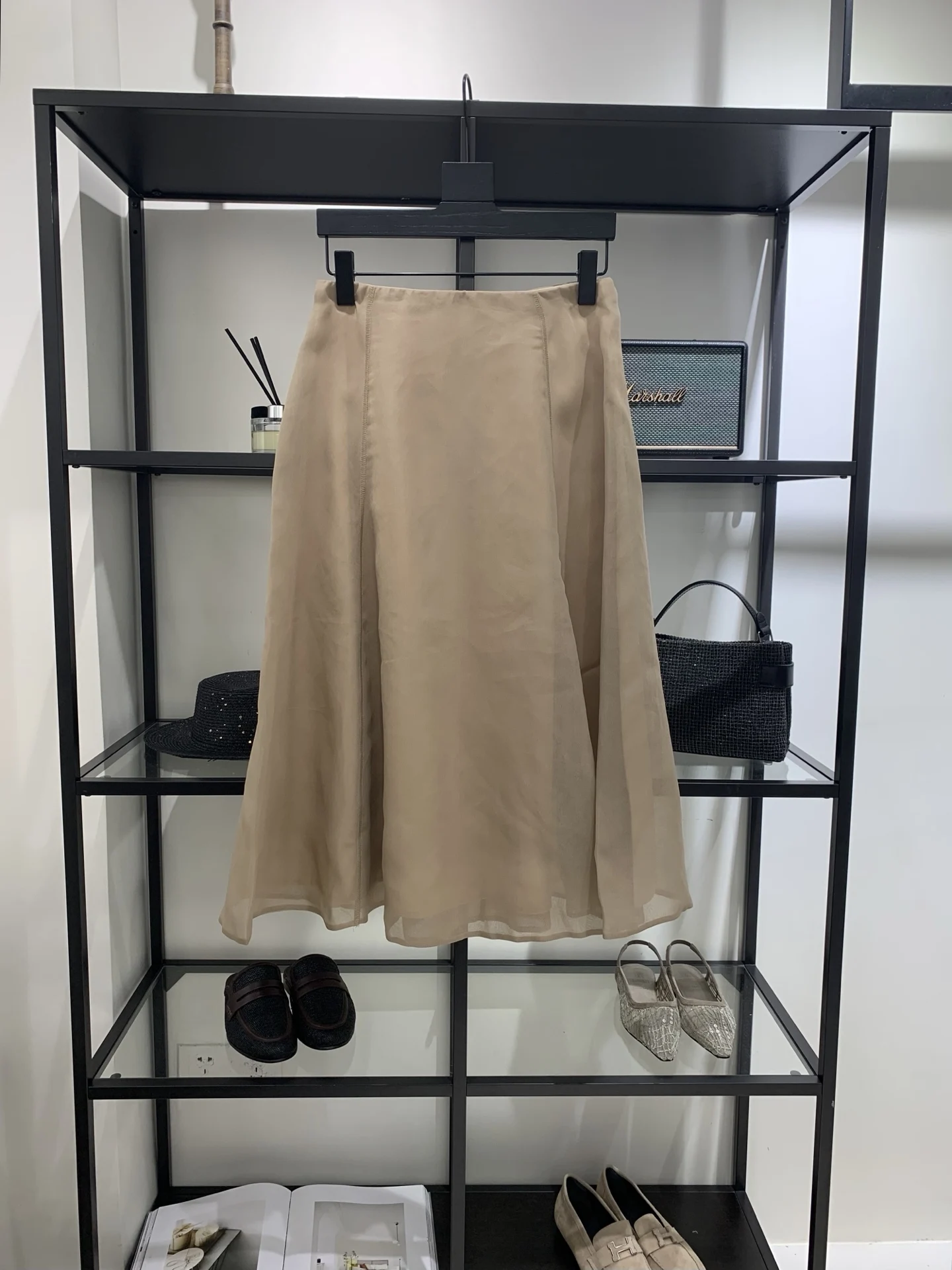New Spring/Summer Collection: High-Quality, Stylish, and Casual Women's Double-Layer Silk Flared Skirt (Intricate Craftsmanship)