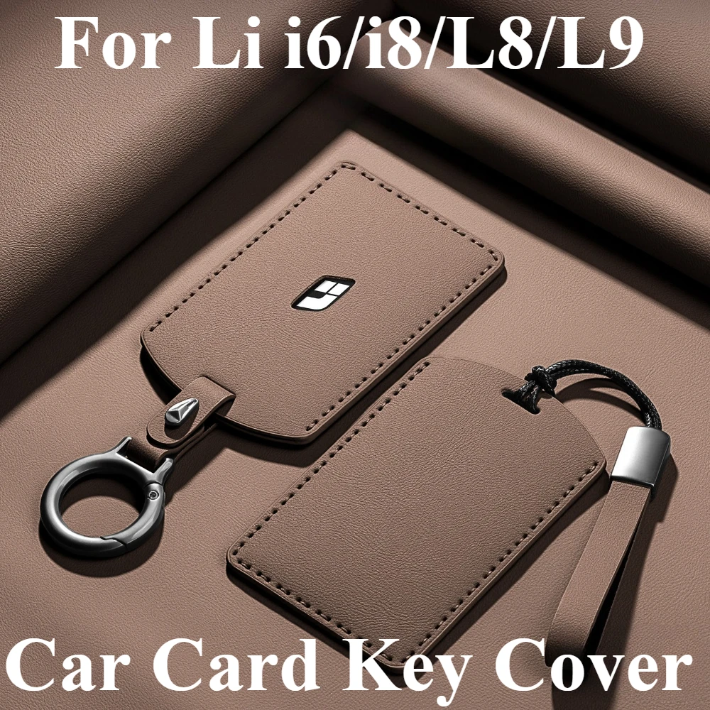 For Li i6/i8/L8/L9 PU Leather Car Card Key Cover Anti-scratch Anti-dust smart Card Key Fob Case Protective Cover Car Accessories