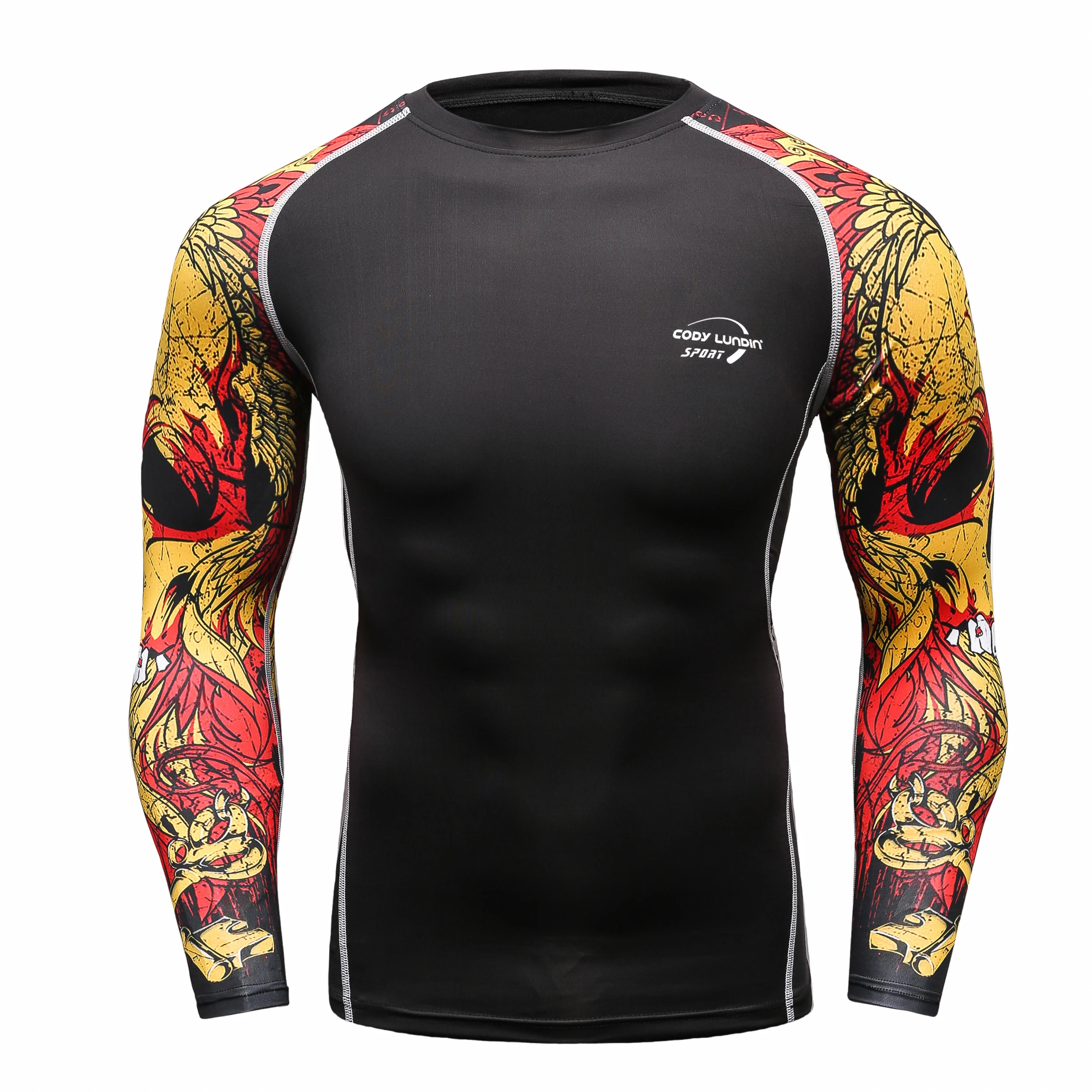 Men Compression Sportswear Beachwear T shirt for Swim uv Protection Surf Shirt Hiking Male Blouses Cross Training Bjj Rashguard