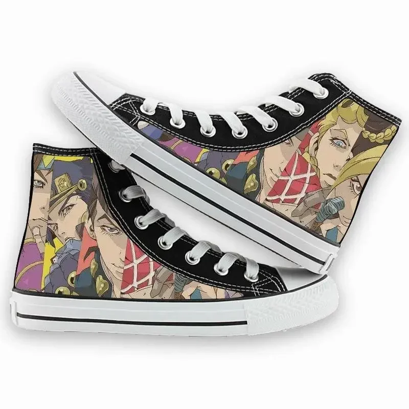 Dziwna przygoda JoJo brezentowe buty Anime trampki Casual przebranie na karnawał wysokie buty Kawaii Y2k JOJO akcesoria