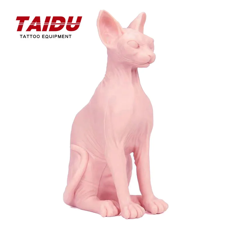 

TAIDU Tattoo Silicone Sphinx Cat Model For Practice Tattoo Fake Skin Model Tattoo Works Show Silicone Cat Ornaments