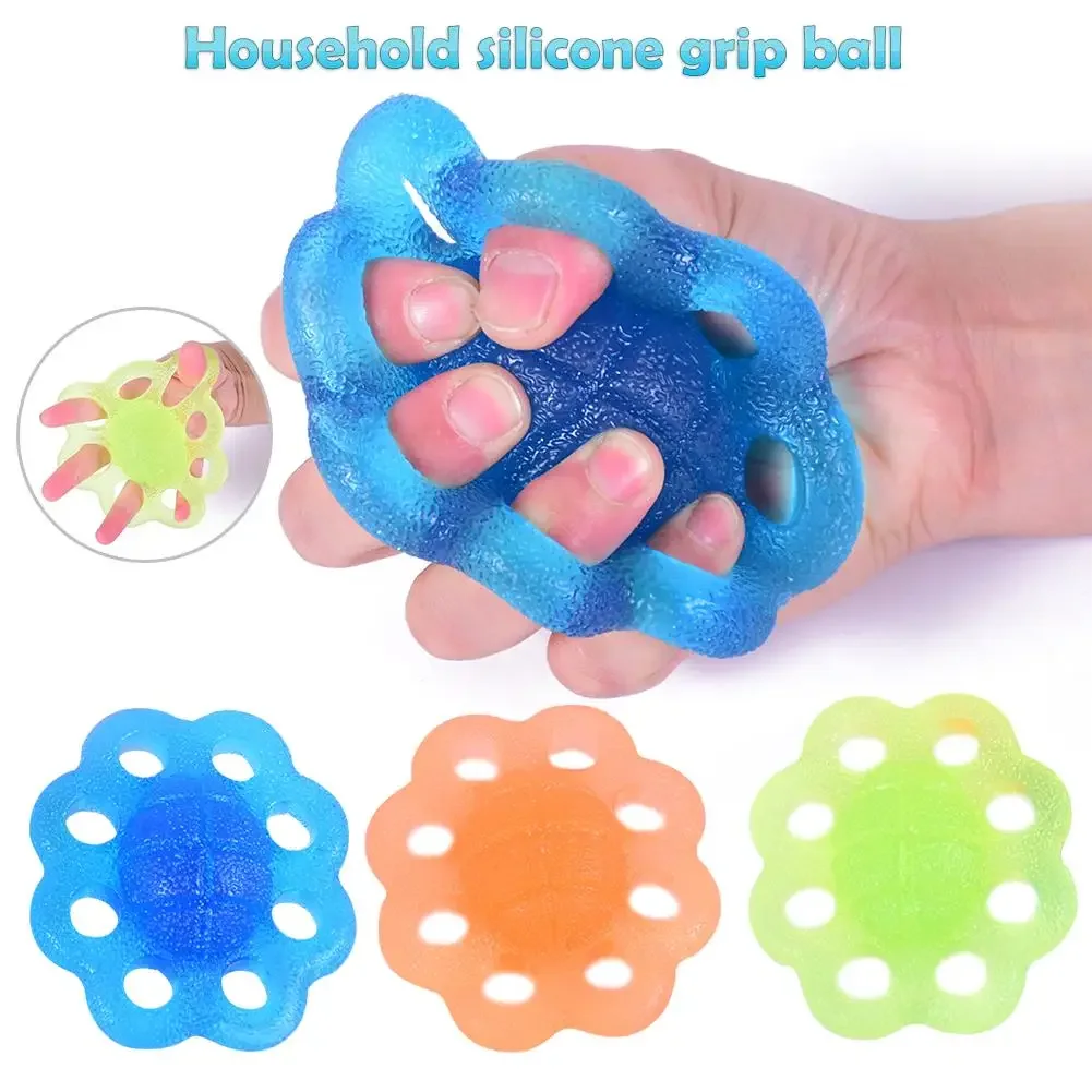 Household Silicone Grip Ball Rehabilitation Training Finger Palm Hand Grip Strengthener Finger Exerciser  Stress Relief Squeeze