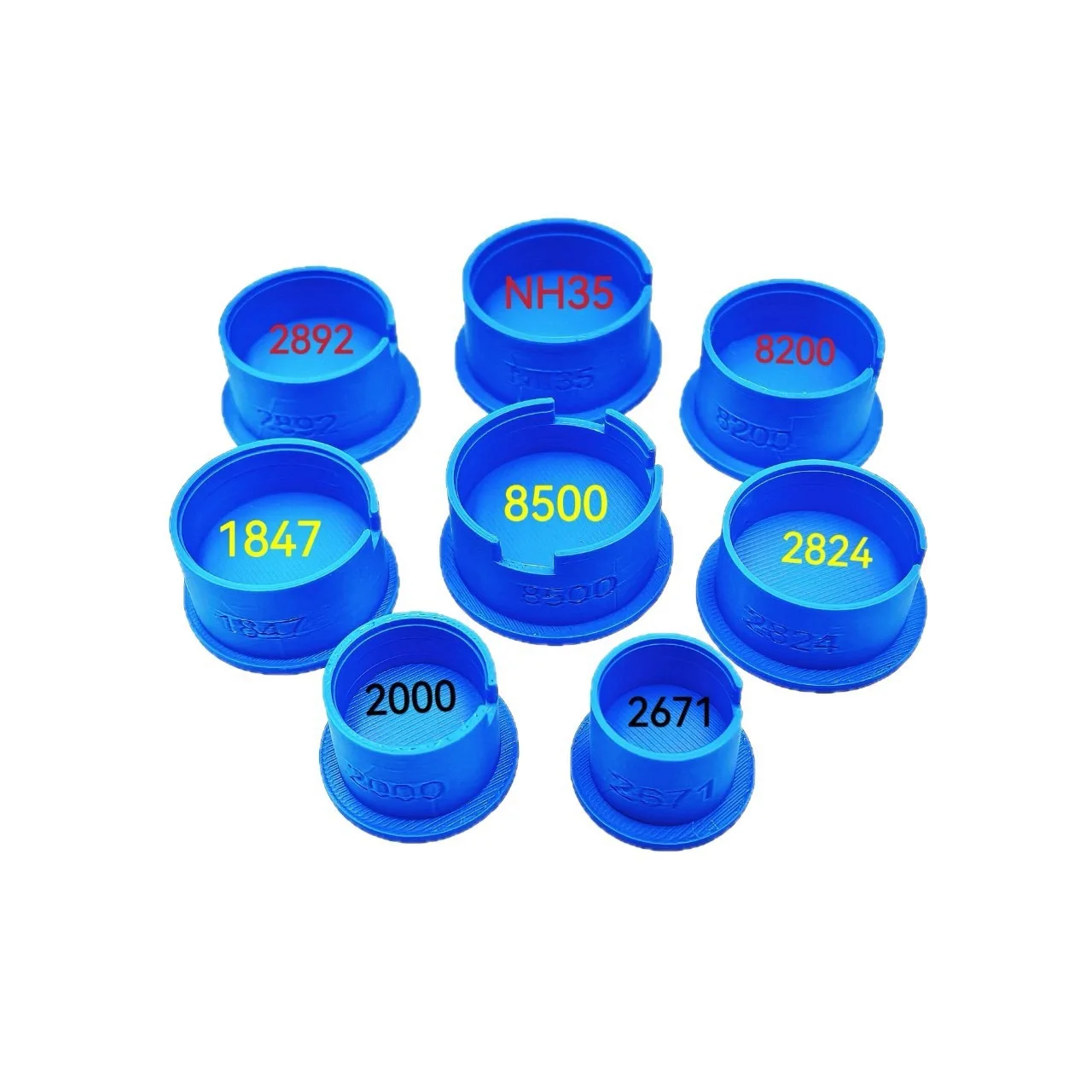 8-teiliges Set, 3D-gedruckter Kunststoffhalter für mechanische Uhrwerke der Modelle 2824/2892/NH35/1847, zur Wartung der Uhrwerk-Basis. – Detail 5