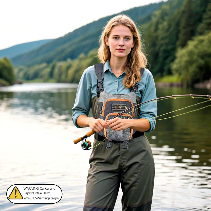 Fly Fishing Pack - Chest Pack with Work Station Lightweight Tackle Fishing Bag with Quick-Release