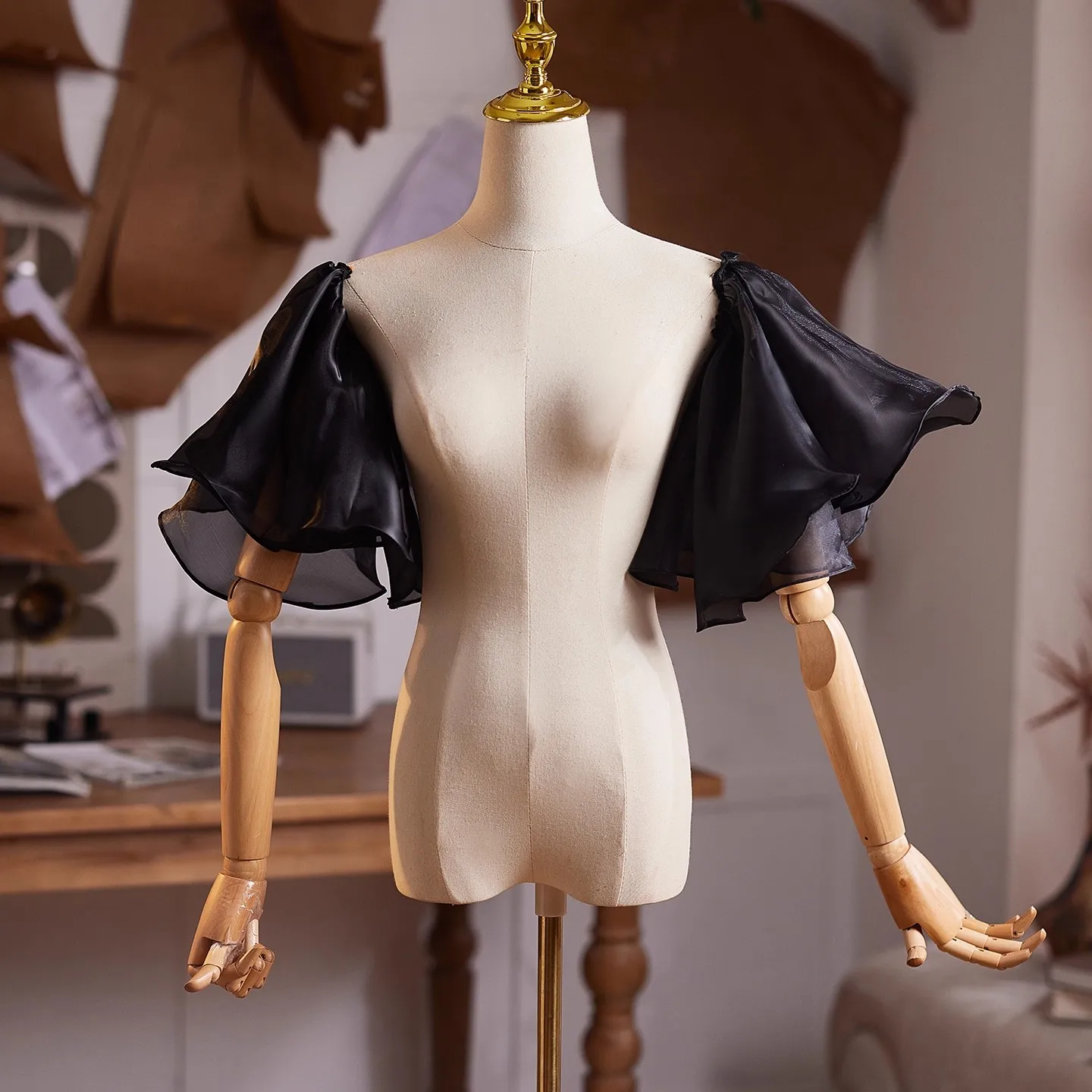 

Женское элегантное дизайнерское черное сетчатое платье с рукавами, женское винтажное торжественное платье для фотографии, вечерние перчатки R3055