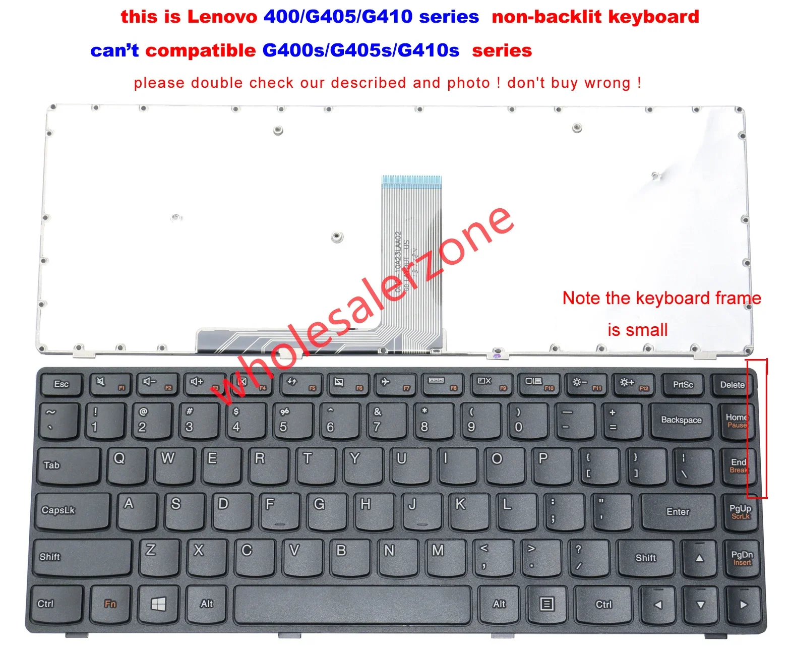 New for Lenovo G400 G405 G410 G490 series 25212032 MP-12P73US-686 laptop US Keyboard-(can't fit G400s G405s G410s laptop)