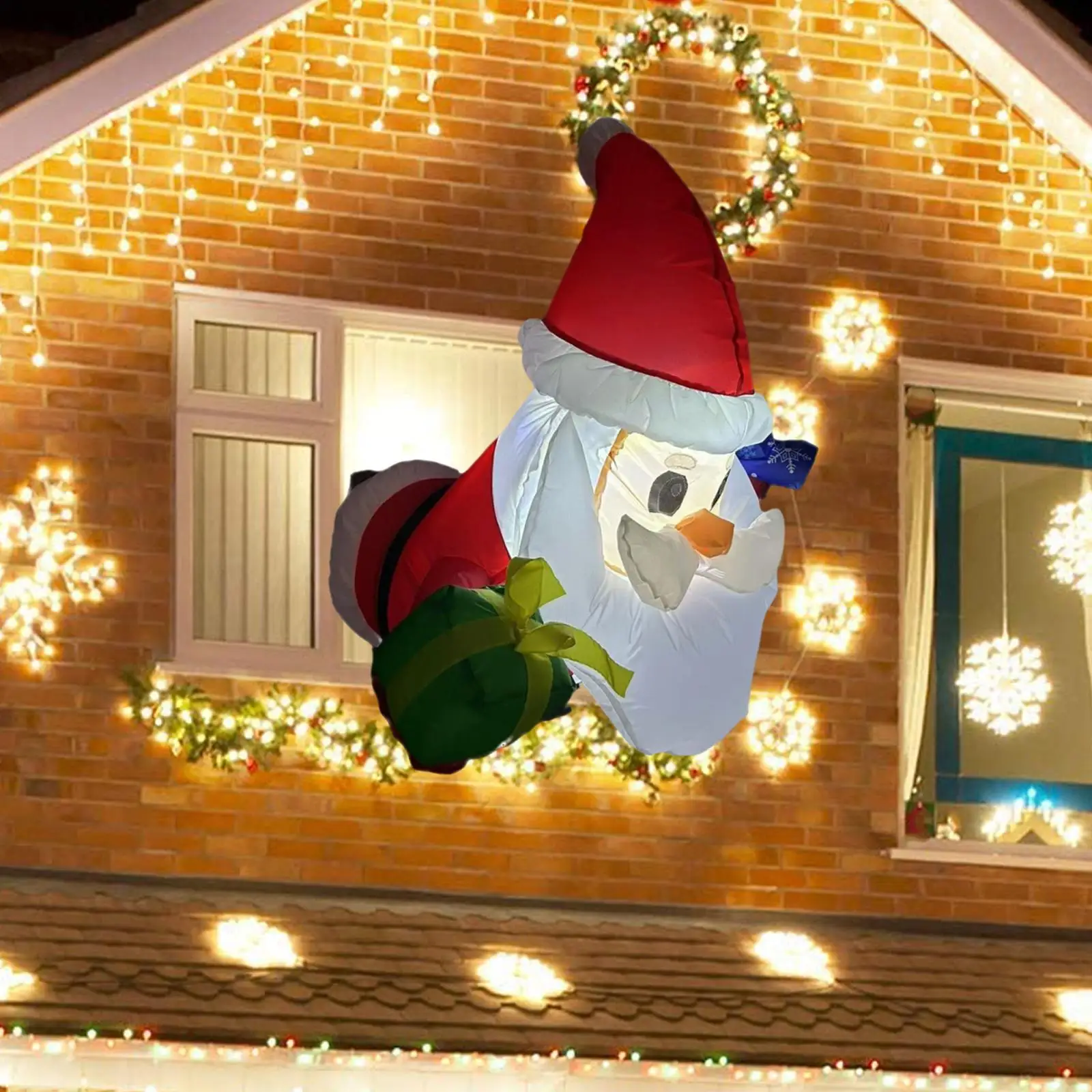 

Рождественский надувной Санта-Клаус, очаровательный, светящийся для праздничного лужайки