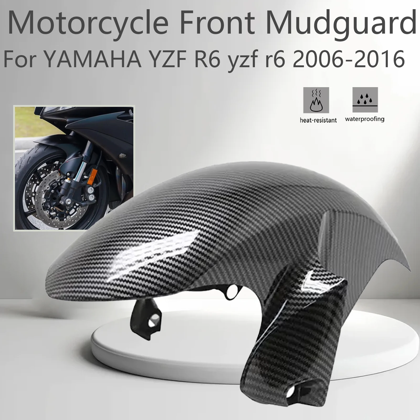 

Motorcycle Accessories Front Mudguard Parts Fairing Parts ABS Carbon Fiber Color For YAMAHA YZF R6 yzf r6 2006-2016