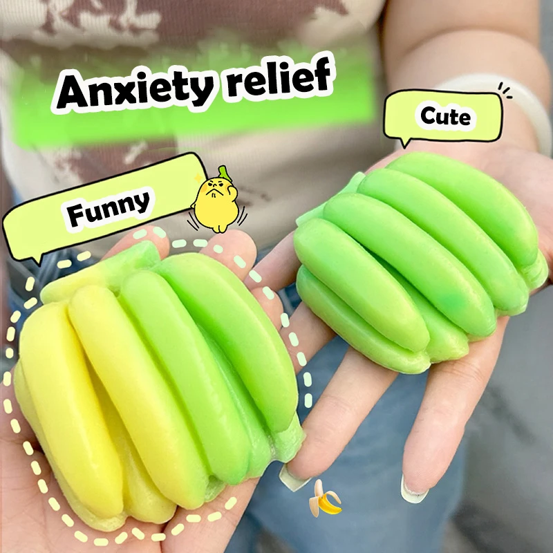 Leuk temperatuurgevoelig kleurveranderend snel rebound-speelgoed Simulatie van fruitbanaan Stressverlichting voor kinderen Zachte knijpmiddelen