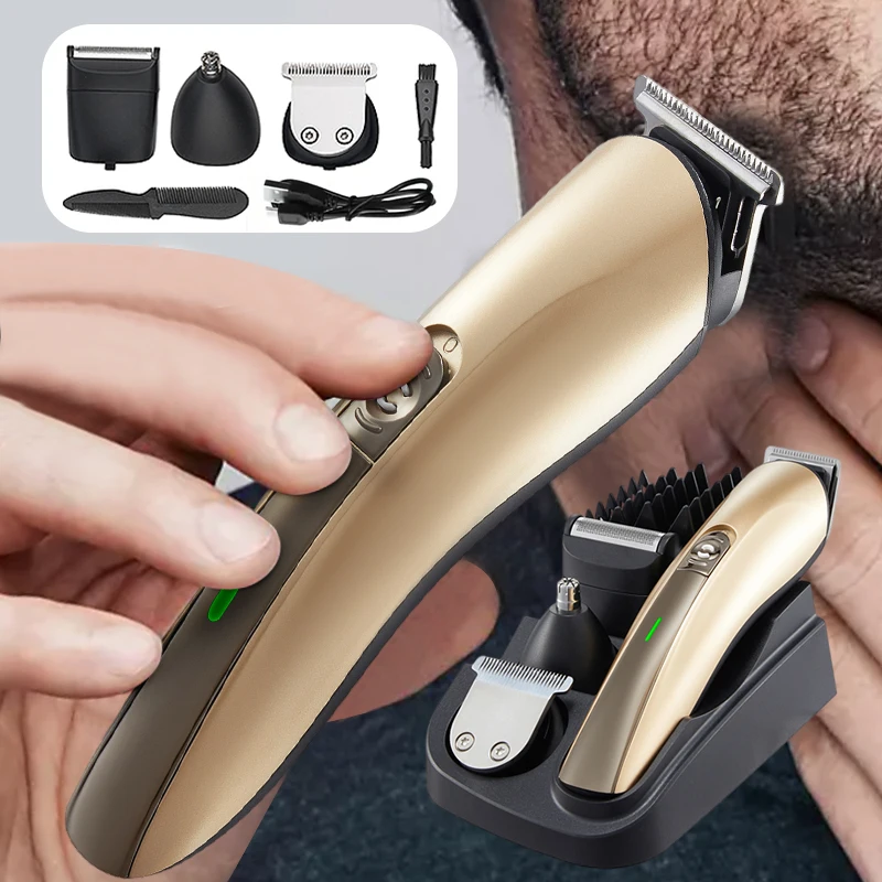 

USB charging trimmer set, can safely and painlessly trim facial hair, suitable for nose, ear, eyebrow, sideburns, beard trimming