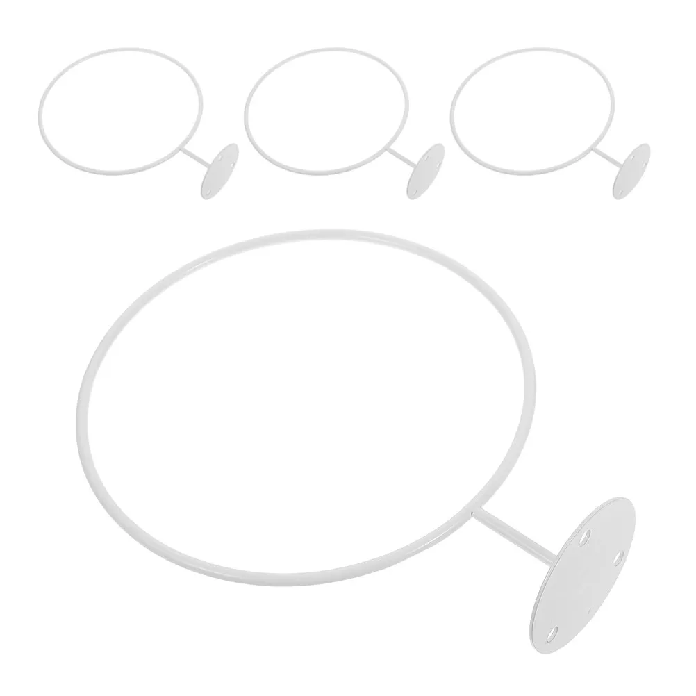 

4Pcs Ball Storage Rack Wall Mounted Sports Organizer for Basketball Soccer Volleyball Rugby White Space Saving Display Shelf