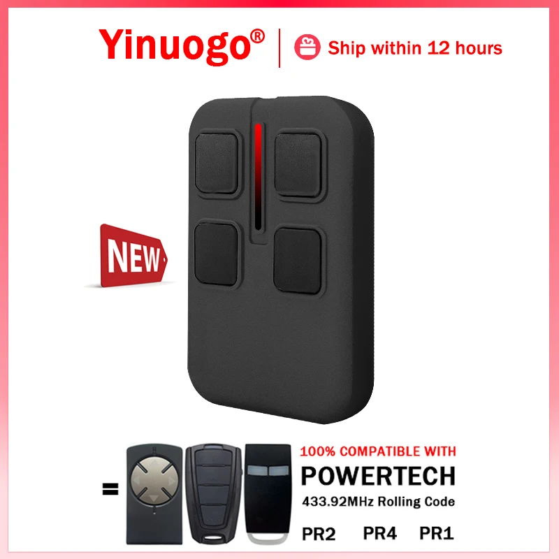 

YNG801 Compatible With POWERTECH PR4 PR1 PR2 Garage Door Remote Control Gate Opener 433.92MHz Rolling Code Hand Transmitter