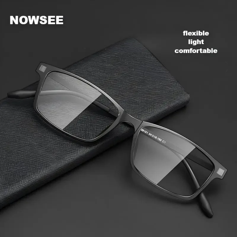 

NOWSEE новый тренд ретро прямоугольник ультра легкий мужской классический ластик с защитой от синего света титановый нога близорукость и дальнозоркость по рецепту