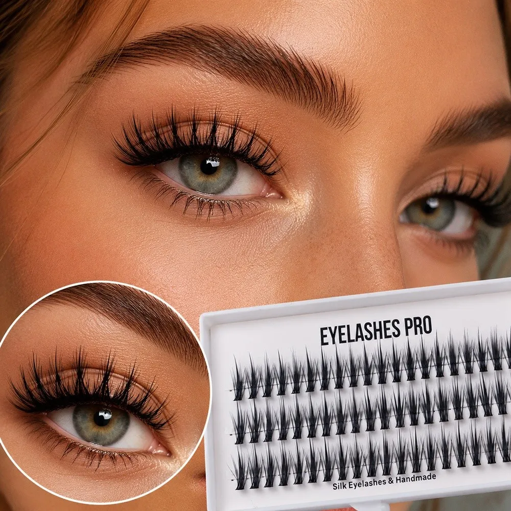 Long Lasting 8-14mm Length False Eyelashes Black Hand Made Eyelash Extension Soft Ribbon Strip DIY Lash Bundles for Beginners
