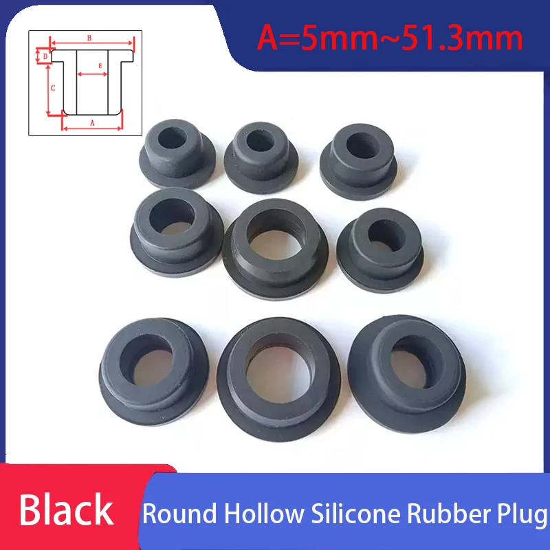 1-100pcs 5mm~51.3mm Black Silicone Rubber O-ring Gaskets Grommets Hole Plug Wire Cable Grommet Gasket Protect Bushes