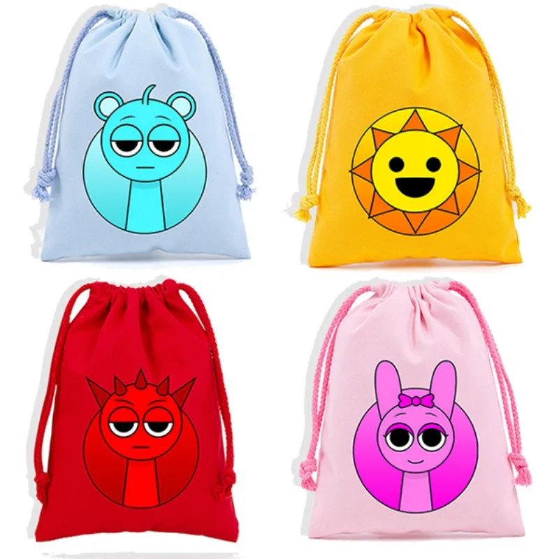 Sprunki Drawstring Bag for Boys Girls Cartoon Anime Fashion Home Dustproof Storage Pouch Jewelry Protect Draw String Bags Gifts