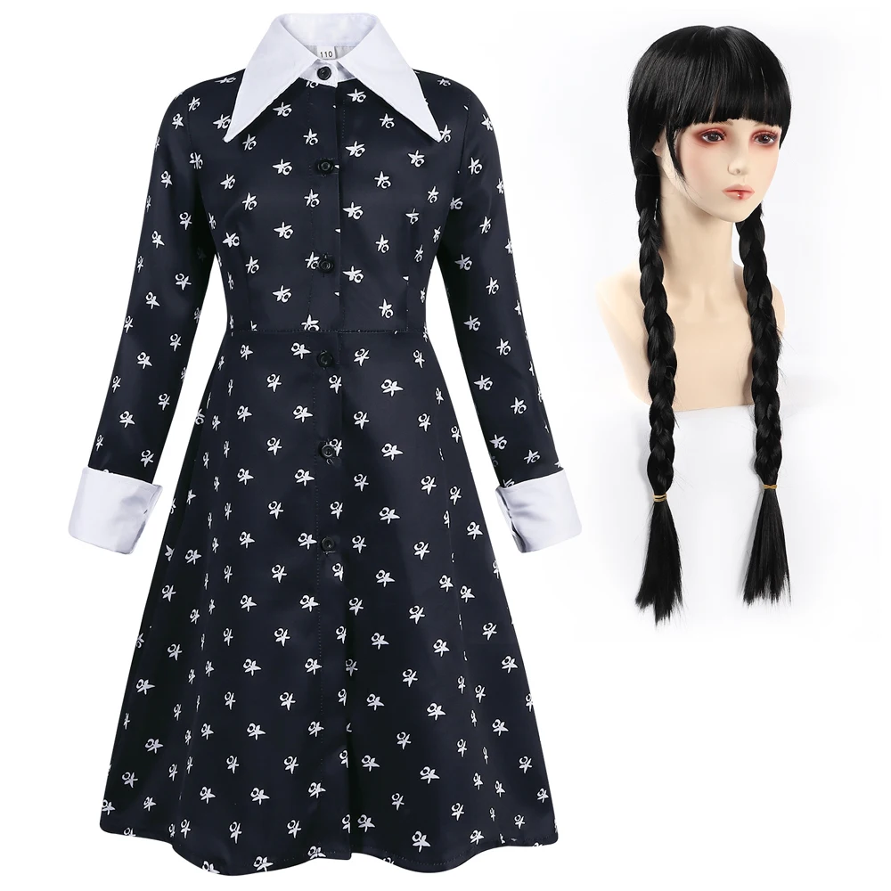 

Jurebecia Wednesday Addams Costume Girls For Kids Addam Party Dresses Carnival Costume Wowan Halloween Costume