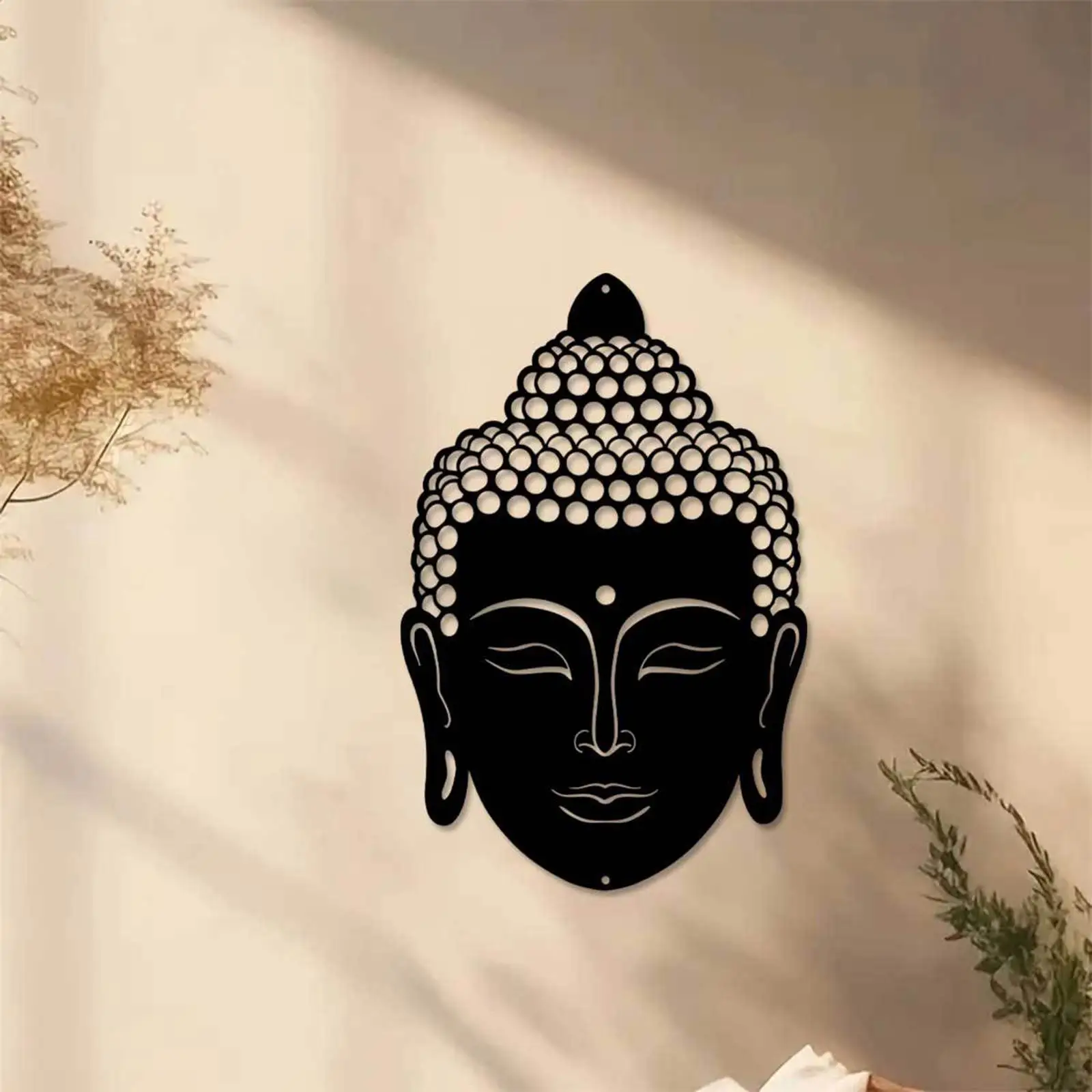 

Buddhism Sign Zen Tearoom Gift Buddha Head Wall Decor Hanging Ornament Display for Office Yard Family Friends Kitche Living Room