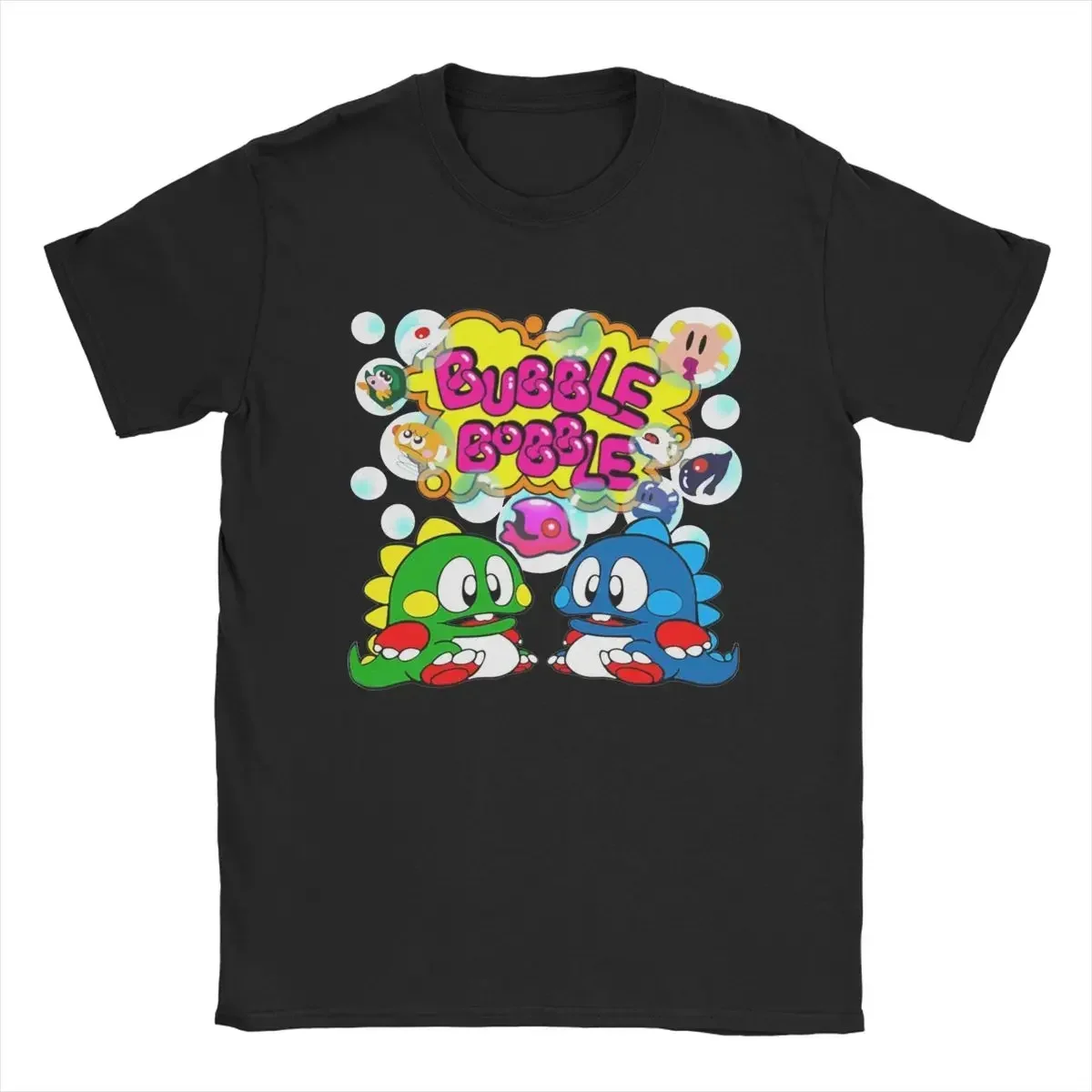 New Arrival Neck Short Sleeve T Shirt Plus Bubble Bobble Game T-Shirt for Men Casual Cotton Tee Shirt Crew Size Tops streetwear