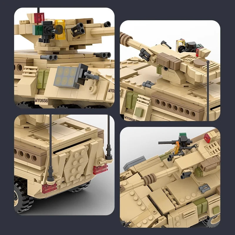 군사용 M1128 이동식 총포 탱크 조립 블록 P-51 전투기 브릭 퍼즐 장난감 군인 장갑차 모델 성인 선물 홈데코
