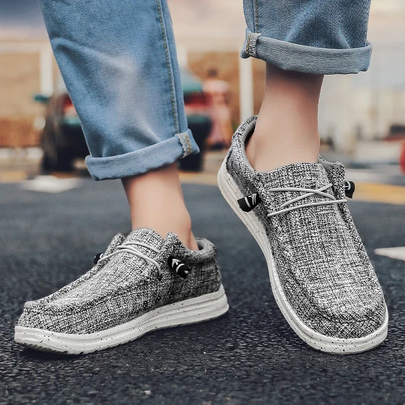 Grote Maat Outdoor Heren Casual Denim Canvas Schoenen Gevulkaniseren Schoenen Mode Luxe Stijl Designer Ademende Heren Sneakers Loafers