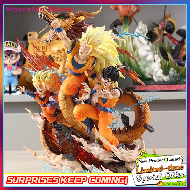 

28cm Dragon Ball Goku Gofan Goten Dragon Fist Explosion Anime Figure Model Statue Collection Desktop Decoration Ornament Toys