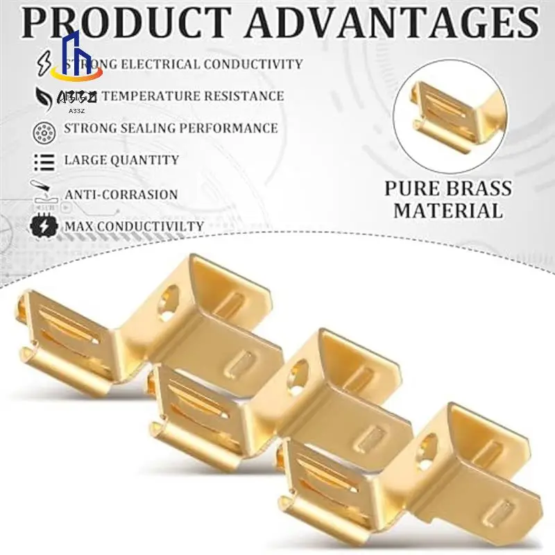 

A33Z-50Pcs Piggyback Spade Connectors Quick Disconnect Electrical 3 Way Adapter,1/4Inch 2 Male And 1 Female Tabs