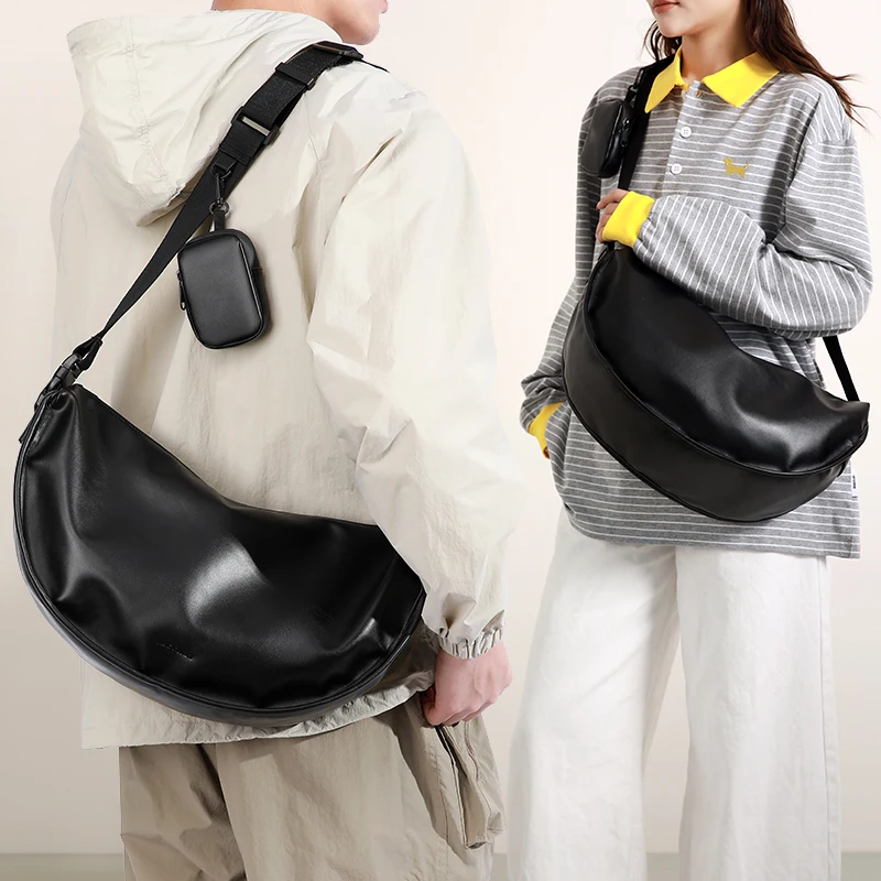 

Модная мужская сумка через плечо из ПУ, большая вместительная сумка-кроссбоди, новинка