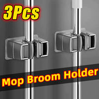 3/1PC Wall Mounted Mop Clips Holder Mop Organizer Rack Brush Broom Hanger Hooks Kitchen Bathroom Organization Home Accessorie Cl