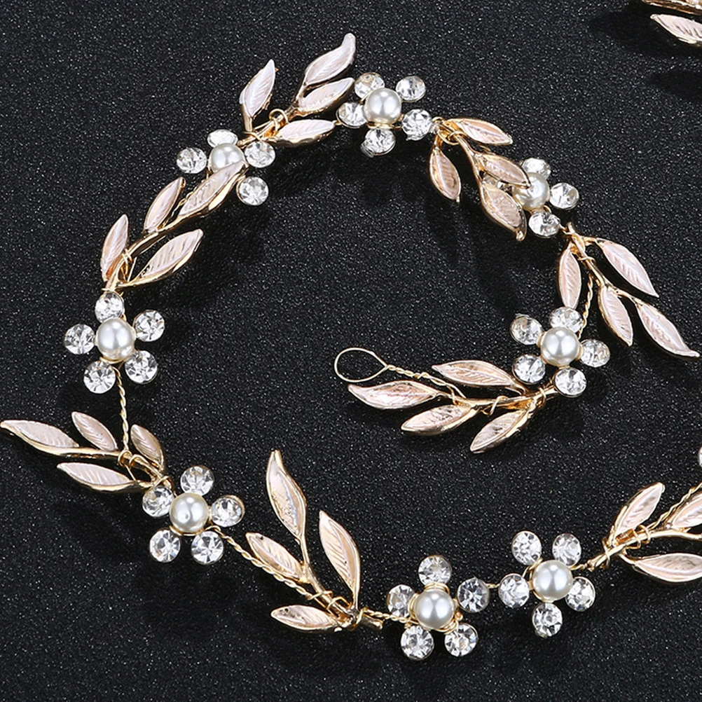 

Повязка на голову с листьями, свадебный головной убор, головной убор с лозой, свадебные аксессуары, украшения со стразами для