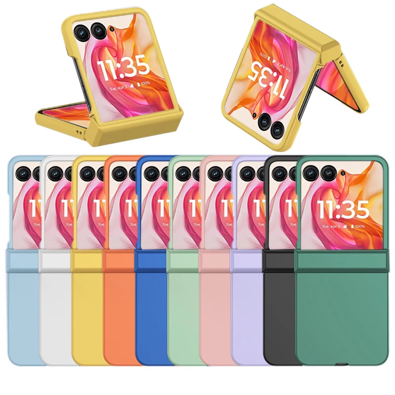 Candy Color Hinge Protection Hard PC Back Phone Case Cover Compatible with Motorola Razr 2024 Razr 2025 Razr 2026 Razr 70 Razr 60 Razr 50 Ultra Full Body Drop Protection Smartphone Cover