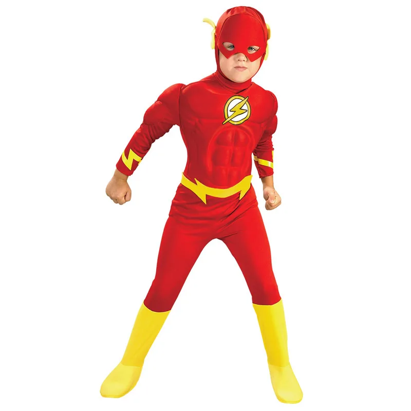 All'ingrosso Boy Superhero The Flash Cosplay Muscle Outfit Costume Kids Halloween Carnival Party Dress-up Costumes The Flash clothe