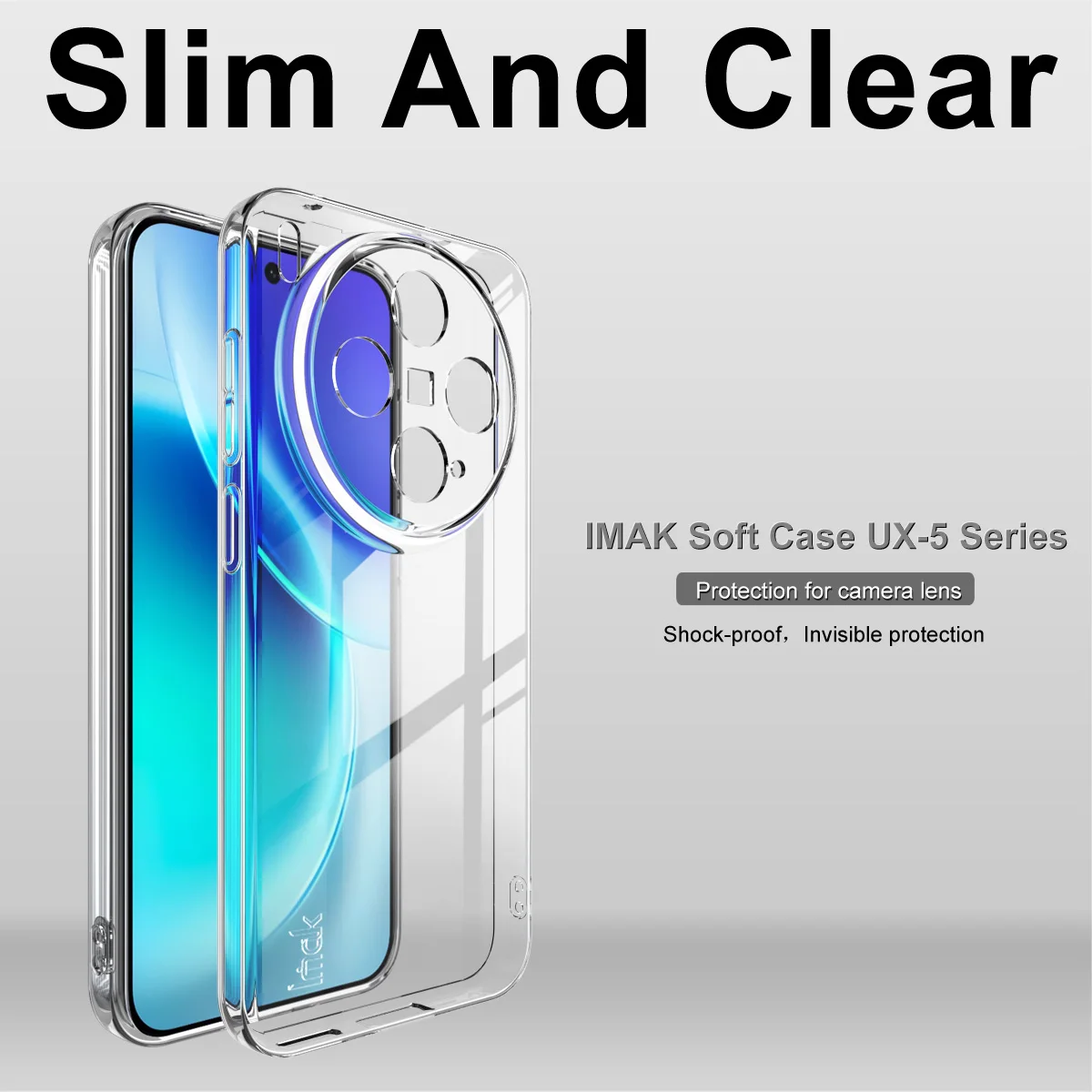 Para Vivo X300 5G Funda IMAK Ultra delgada suave transparente contraportada Fundas de teléfono Funda para Vivo X300
