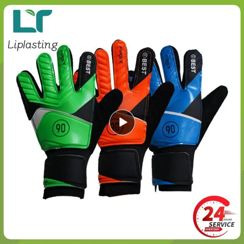 Football Gloves Latex Support Football Goalkeeper Gloves Full Finger Protection Anti-Slip Waterproof Breathable for Kids Adults