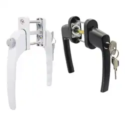 1PCS Plastic Steel Door Through Drive Handle With Lock And Safety Swing Door And Window Hardware Accessories Door Lock