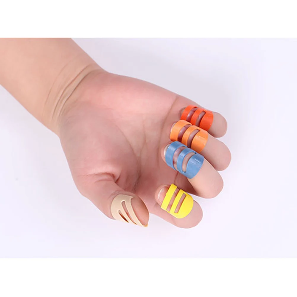 

5pcs Guitar Thumb Finger Picks Ergonomic Colorful Durable Stainless Steel Finger Ring Sleeve For Bass Banjo Ukulele String